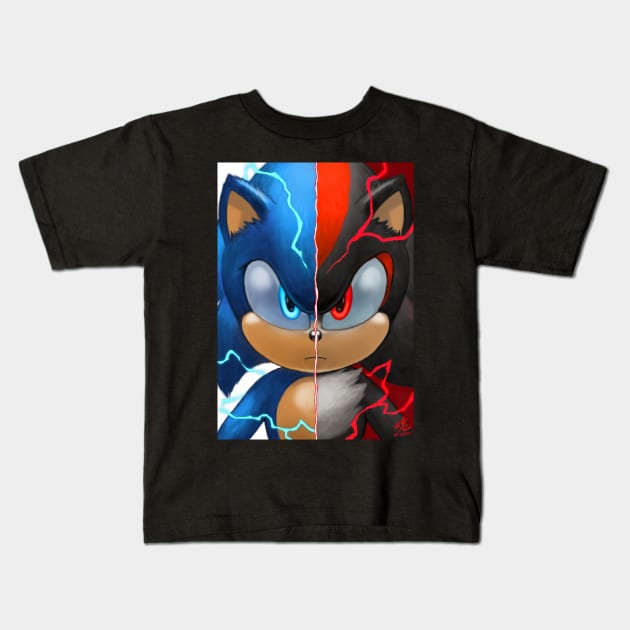 Sonic Shadow T-Shirt Kids T-Shirt by RySpirit